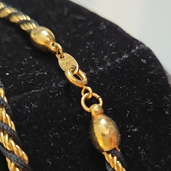 TRIFARI 30" Goldtone & Black Cord Rope Necklace - Picture 7 of 7